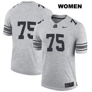 Women's NCAA Ohio State Buckeyes Thayer Munford #75 College Stitched No Name Authentic Nike Gray Football Jersey JO20U86HZ